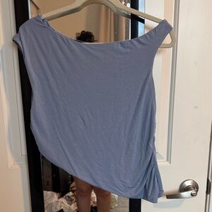 Elegant Blue Off-Shoulder Women's Blouse